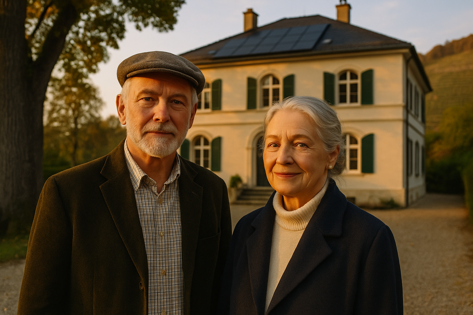 Herr und Frau Wagner aus Esslingen vor ihrem Haus