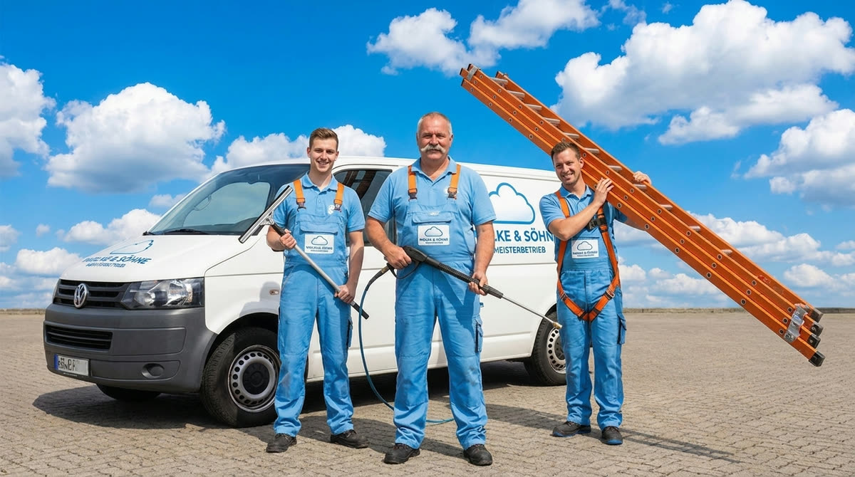 Wolke & Söhne — Vater und Söhne vor dem Firmenwagen