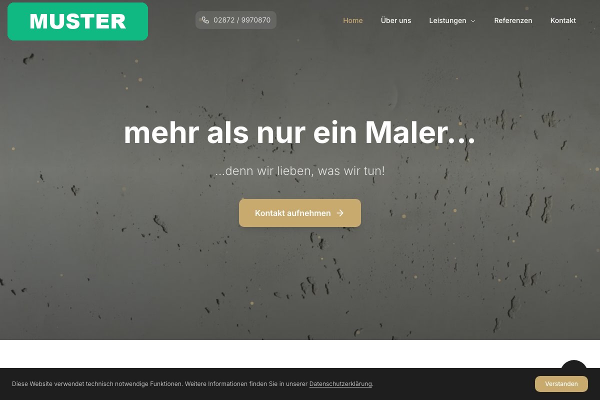 Handwerksbetrieb-Website nachher (Beispielprojekt)