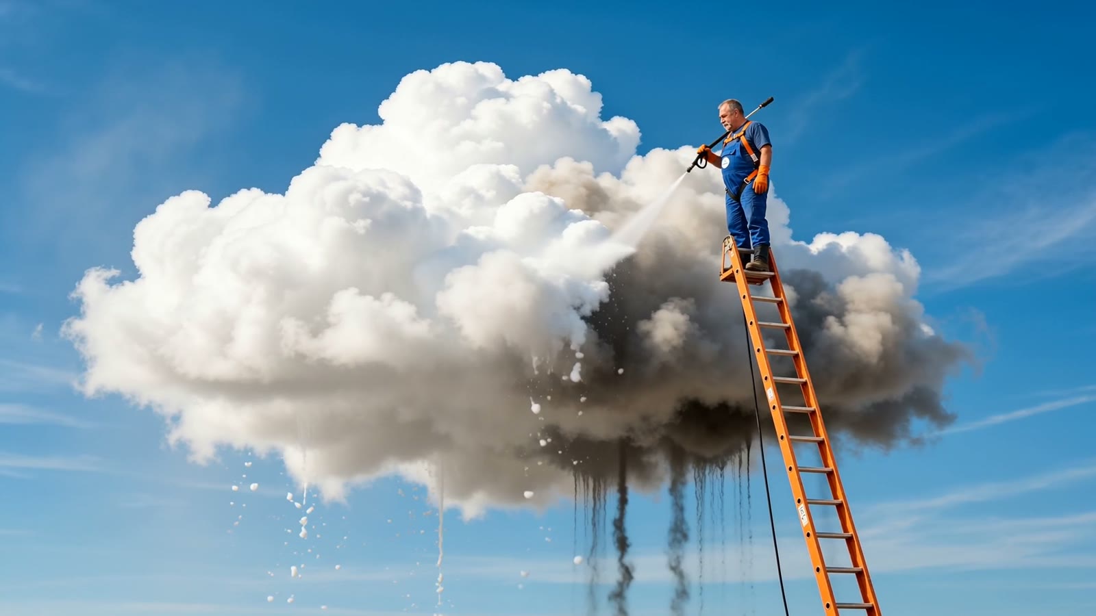 Wolke & Söhne Satire-Website — Wolkenreinigung mit Hochdruck (Showcase)